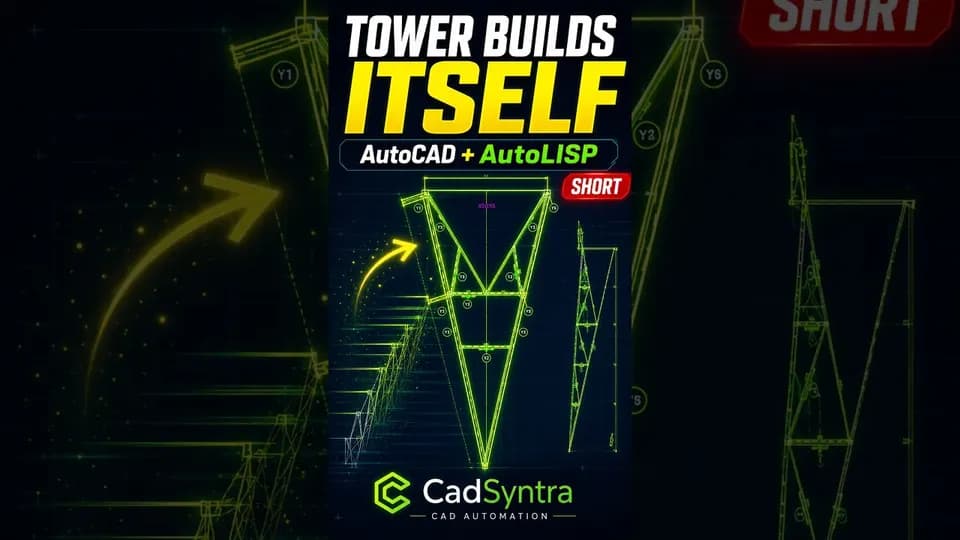 AutoLISP builds a transmission tower leg in AutoCAD